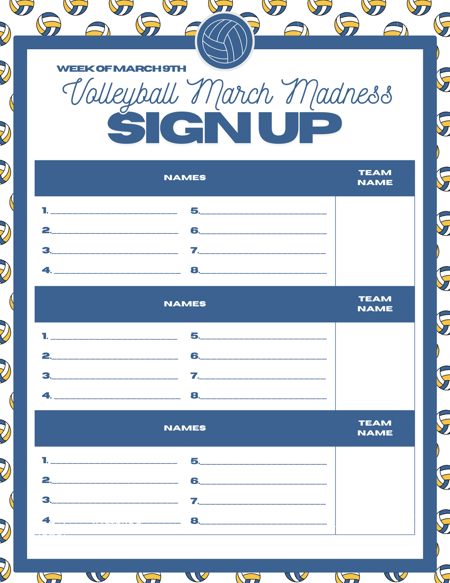 March Madness Team Fee