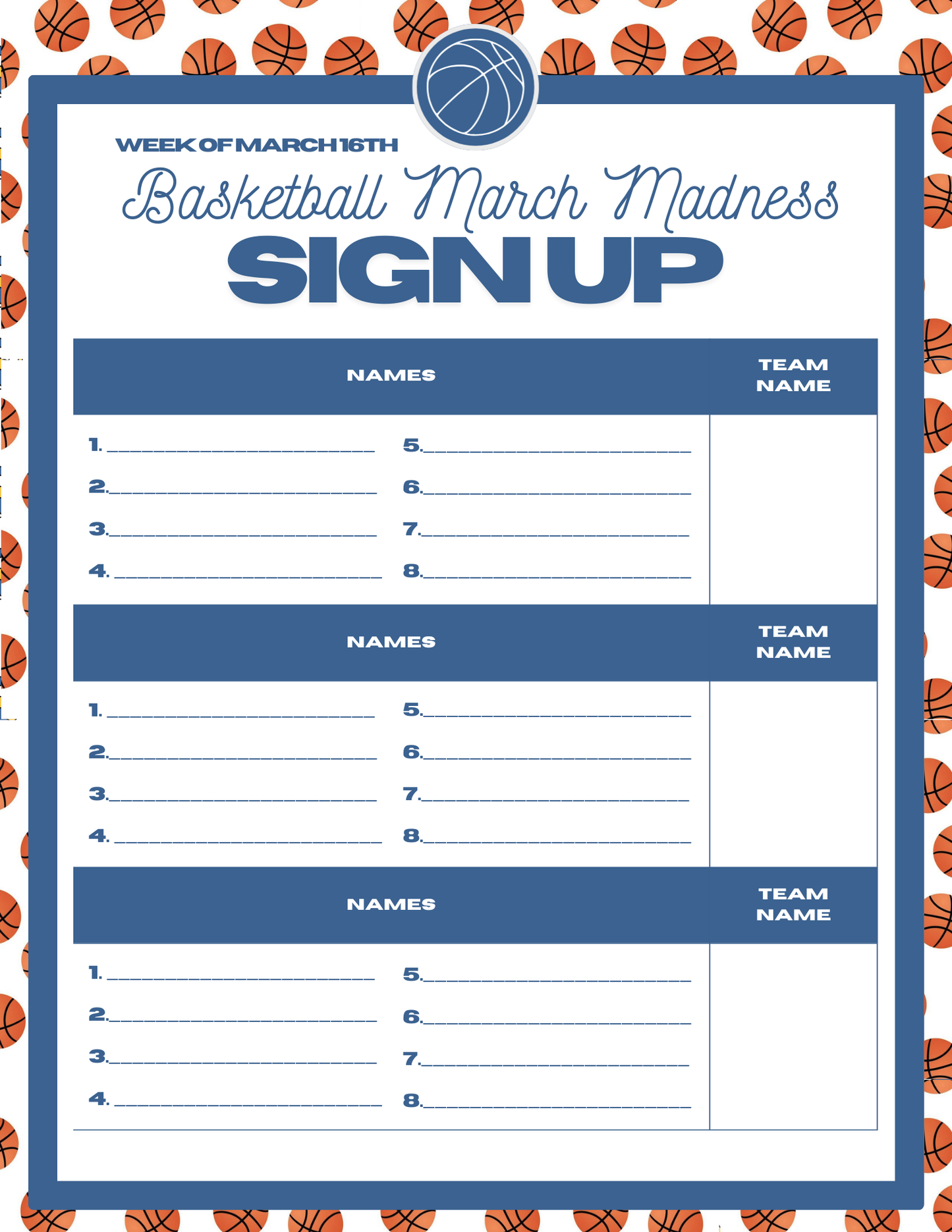 March Madness Team Fee